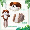 Threan 6 Pcs Woodland Animal Jungle Animal 4 Inch Small Plush Toy Forest Safari Stuffed Animals Set, Panda, Raccoon, Sloth, Big Tail Squirrel, Fox, Hedgehog Animals for Kids Student Award