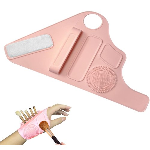 Silicone Hand Makeup Tool for Holding Cosmetic Pen Mixing Palette for Liquid Foundation Makeup Powder 2024 New Palette for Makeup Lovers and Professionals