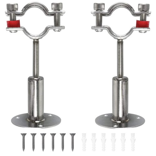 Eyourlife 2 PCS Stainless Steel Ceiling Pipe Bracket, Wall Mount Ceiling Pipe Support, Adjustable Pipe Support Clamp Pipe Straps with Screws, Fit for Dia 32mm 1 inch Pipe