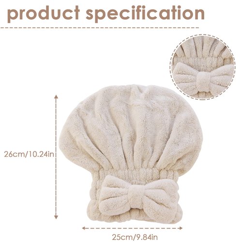AEVBSOY 2 Pack Microfiber Hair Drying Caps Hair Drying Towel Super Absorbent Hair Towel Wrap Fast Drying Hair Turban Wrap Towels Soft Quick Drying Hat for Women Long Curly Wet Hair for Shower Spa