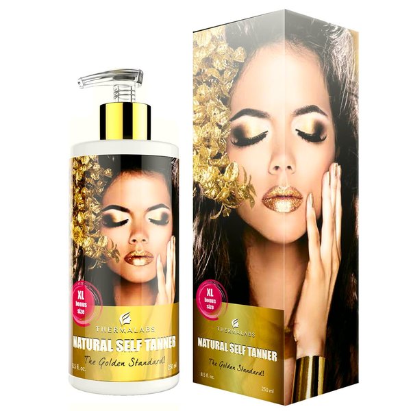 Self Tanner Indoor Tanning Lotion for Thermalabs Sunless Tan Loving Fans. Easy Gradual Fake Face and Body Bronze Bake with Advanced Organic and Natural Ingredients. Men and Women Flawless Glow