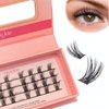 Quickie by LLBA DIY Lash Extensions | Handmade Cluster Individual Lashes | C/D Curl | 8-16mm Mixed Lengths | Easy Home Eyelash Extensions Application (Everyday Classic 003, C 10mm-16mm)