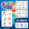 EMOME Glitter Temporary Tattoos for Girls, 204 Set Mermaid Tattoos Stickers Kids Pre-cut, Mermaid Theme Party Favors Birthday Decorations for Girls Kids