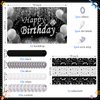 Black and White Party Decorations, Happy Birthday Decorations for Men Women with Photography Backdrop & Tablecloth Balloons Arch Kit Banner Birthday Party Supplies Bday Decor with Table Cover