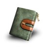 AOXONEL Women's Rfid Small Bifold Leather Wallet Ladies Mini Zipper Coin Purse id card Pocket,Slim Compact Thin (Green)