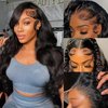 GMNSTAR 13x6 Lace Front Wigs Human Hair 200 Density Body Wave HD Lace Frontal Wigs for Black Women Glueless Wigs Human Hair Pre Plucked with Baby Hair 28 Inch