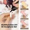 RARJSM 3D Sculpting Gel for Nail Art Designs DIY Nail Charms Rhinestone Glue 3D Nail Craving Gel Polish Clear Painting Drawing Sculpture Gel UV LED Curing Requires Nail Decoration Manicure Design