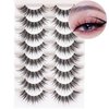 Losha Eyelashes Wispy Lashes Natural Look 8 Pairs Clear Band False Eyelashes Handmade Reusable Fake Eye Lashes Pack (G1)