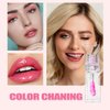 Magic Color Changing Plumping Lip Oil, Hydrating Lip Gloss Tinted Lip Balm Lip Care Transparent Toot Lip Oil, Long Lasting Nourishing Lip Glow Oil Non-sticky Big Brush Clear Primer Lip Tint