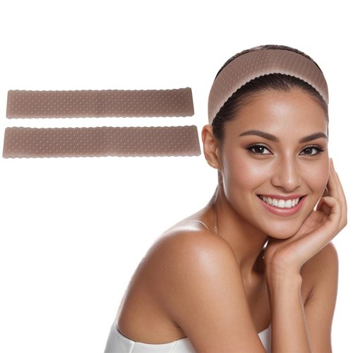 Quizzhe 2PCS Silicone Headband Transparent Fix Wig Grip Band Non Slip Comfort Natural Wig Grip Elastic Sport Yoga Headbands to Hold Wig Grip Cap for Womens (Style3)