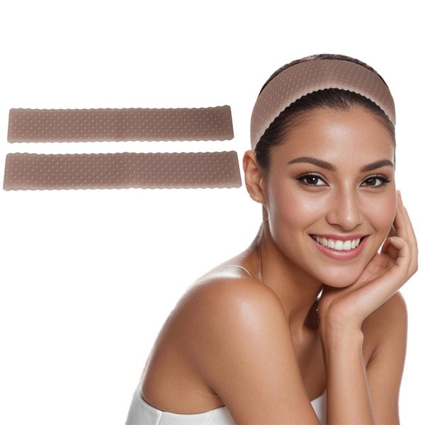 Quizzhe 2PCS Silicone Headband Transparent Fix Wig Grip Band Non Slip Comfort Natural Wig Grip Elastic Sport Yoga Headbands to Hold Wig Grip Cap for Womens (Style3)