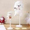 jarbins 4 Pcs Doll Stand, Action Figure Stand Display Holder for 12'' - 18'' Dolls 2Pcs 12 Inch Doll Display Holder in White and 2 Pcs Doll Stands in Black Dollhouse Decor