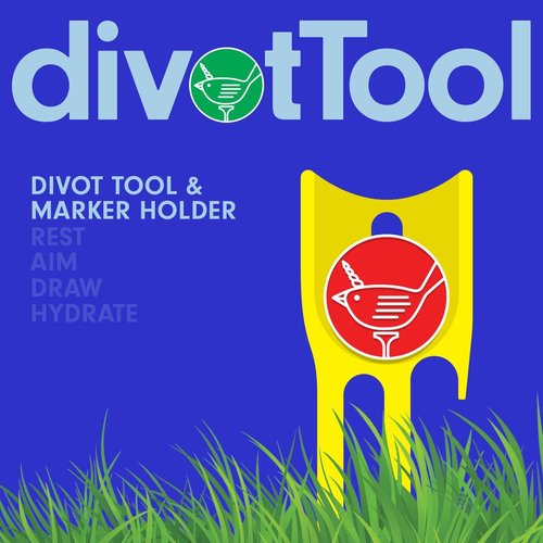 Birdicorn Golf Divot Repair Tool. Golf Ball Marker Divot Tool (Gun Metal w/Ball Marker)