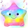 Cuteoy 13" Musical Rainbow Star Plush Pillow Glowing Twinkle Night Light Stuffed Animal LED Toys Adjustable Volume Birthday for Girls Boys