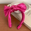 AIUPUOC Hot Pink Big Bow Headbands for Women Silky Fabric Rose Red Hair Bows HeadBand Hair Accessories Hair Band 1Pcs
