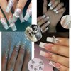 25 PCS Planet Nail Art Charms White Pink 3D Cross Nail Art Supplies with Rhinestones Saturn Shape Design Nail Gems Shiny Nail Jewelry Acrylic Accessories for Women Nail Decorations