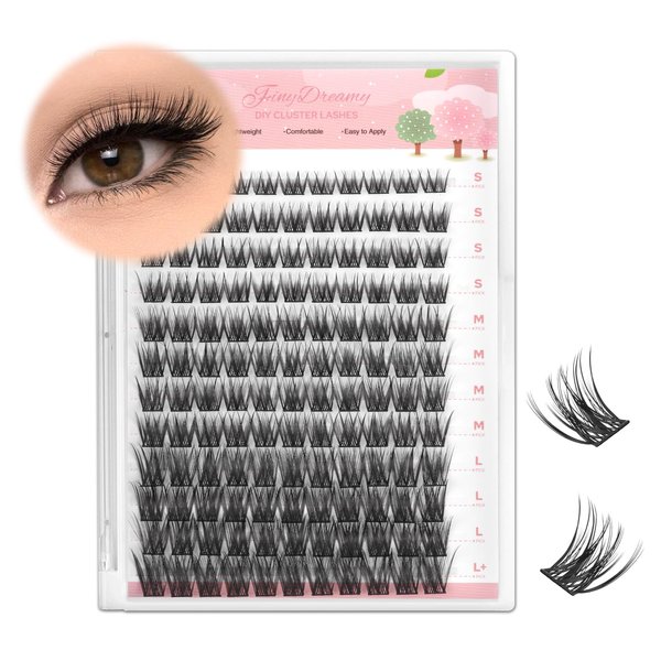 DIY Lash Clusters, Individual Lashes Extensions Volume Cluster Lashes 8-16mm Mix Lengths C Curl 0.07mm Thickness Eyelash Clusters And Apply Under Your Lashes