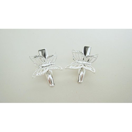 Generic 2 extra small silver butterfly metal alligator hair clip for fine thin hair
