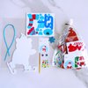 Winlyn 24 Sets Christmas Craft Kits Winter Crafts DIY Christmas Ornaments Decorations Art Sets Foam Santa Reindeer Snowman Christmas Stickers for Kids Holiday Season Classroom Activities Party Favors