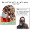 Aceorna Boho Button Headband Wide Knotted Hairbands Stretch Nurse Headbands Women Head Wraps Workout Ear Saver Hair Band Leopard Turban Headwear Yoga Hair Accessories for Women 3 Pcs (Set A)