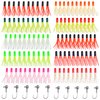 Grub Lures Fishing Jigs Head Hooks Kit- Soft Plastic Grub Tail Worm Lure Bait Crappie Jigs Buster Tubes Baits for Bass Trout Saltwater Freshwater Fishing 17-110pcs