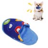WishLotus Dog Squeak Toys, Soft Plush Dog Chew Toys Cute Slipper Shape Colorful Pet Plush Toy Pet Interactive Toys for Small Medium Dogs to Clean Teeth and Kill Time (Blue)