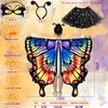 WhiteUniQoon Butterfly Costume Halloween Costumes for Girls Kids, Butterfly Wings Costume Cape Shawl for Girls Fairy Wing, 011