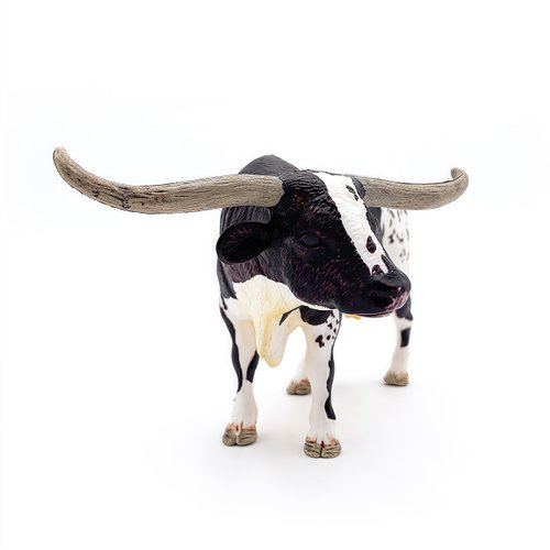 Gemini&Genius Farm Animal Toys, Longhorn Cow Action Figure, Hand Painted, 6 Inches Length, Realistic and Durable Farm Toys for Children Boys and Girls Gift