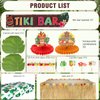 Auihiay Tropical Party Decorations, Luau Party Supplies Include Table Skirt, Tablecloth, Tiki Banner, Straws, Palm Leaves, Cupcake Toppers, Honeycomb Centerpieces, Hawaiian Themed Party Decorations