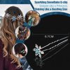 8 Pcs Snowflake Hair Clips Winter Christmas Crystals Snowflake U-Shape Pins Hair Accessories for Women Girl Bridal Wedding Party Rhinestone Hair Clips (Blue, Silver)