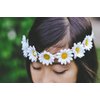 Floral Fall Boho Sunflower Crown Hippies Daisy Hair Wreath Bridal Headpiece Photo Props DY-01 (White)