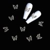 3D Alloy Butterfly Nail Charms,Shiny Diamonds Metal Butterfly Nail Gems Nail Rhinestones Nail Art Charm,Nail Decoration Rhinestones for Nails DIY Manicure Jewelry Accessories Women Nail Supplies,10pcs