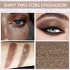 FeiCuiYun Double color eye shadow, Eyeshadows Creamy, high pigment eye makeup palette, matte shimmer metal eye shadow powder, Blendable, Ultra-Pigmented, Easy to Apply, Matte & Shimmer, (06)