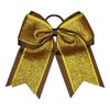 NEW "SHIMMER Brown" Cheer Bow Pony Tail 7 Inch Girls Hair Bows Cheerleading Dance Practice Football Games School Uniform Competition Grosgrain Ribbon Fall Thanksgiving