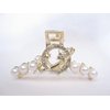 Generic Gold metal and pearl crystal solar planet and star hair claw clip for medium
