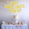 Out Single Digits I'm 10 Banner, Double Digits 10, Happy 10th Birthday Decorations for Boys/Girls, 10th Birthday Party Decorations Supplies Gold Glitter