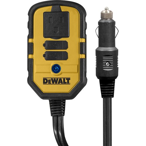 DEWALT DXAEPI140 Power Inverter 140W Car Converter: 12V DC to 120V AC Power Outlet with Dual 3.1A USB Ports