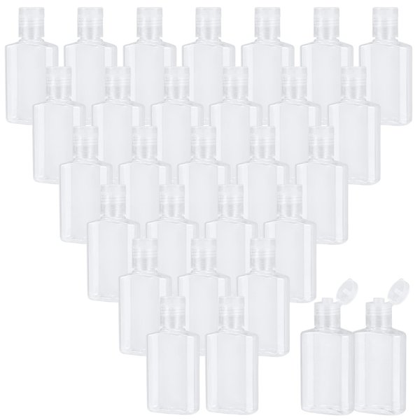 MUKCHAP 100 PCS 1 oz Clear Travel Bottles, 30ml Refillable Portable Plastic Bottles with Flip Cap for Travel, Outdoor Camping, Business Trip