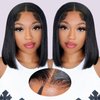 Wear and Go Glueless Bob Wig Human Hair Pre Plucked Pre Cut 4X4 HD Lace Closure Bob Wigs Human Hair For Black Women Straight Short Bob Wigs Human Hair Glueless For Beginners 180% Density 12 inch