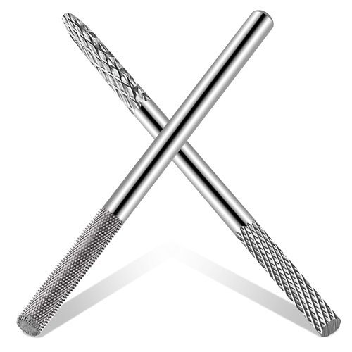 3XF Ultra Fine Cuticle Nail Drill Bit, 3/32" Medium Double Heads Nail Drill Bit, Safety Tungsten Carbide Cuticle Remover Nail File for Manicure Pedicure, Acrylic Gel Nail Bit for Home Salon