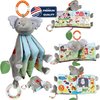 Elephant Touch and Feel Baby Books Toys 0-6 Months, Loveys Crinkle Books for Babies,Infant Toys 6-12-18 Months 1-2 Year Old, Baby Shower Christmas Gifts Soft Cloth Book Teething Rattle for Boys Girls