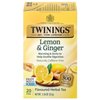 Twinings Lemon & Ginger Individually Wrapped Herbal Tea Bags, 20 Count Pack of 6, Tangy Lemon, Spicy Ginger, Caffeine Free