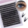 NuAngela Lash Clusters 40D D Curl DIY Lash Extensions 240PCS 8-16MM Individual Lashes Cluster Lashes Natural Eyelash Extensions Indicidual Eyelashes