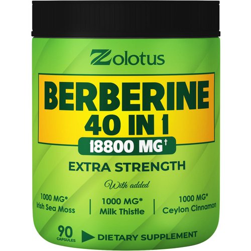 Zolotus 18800mg Berberine Supplement 40 in 1, with Sea Moss, Cinnamon, Milk Thistle, Apple Cider Vinegar, Quercetin, Best Supplement for Immune System, Digestion & Heart Health