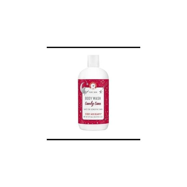First Aid Beauty FAB Pure Skin Body Wash Candy Cane Holiday Collection Deep Cleansing, Limited Edition 16 Fl oz,