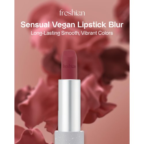 FRESHIAN Sensual Vegan Lipstick Blur (01 Pleasure, 0.12oz) - Long-Lasting Formula, Lightweight Matte Lipstick, Korean Makeup. Shea Cocoa Butter, Vegan.
