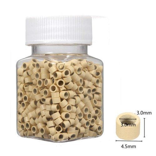 Amesun Microlink Beads Screw Micro Ring 4.5mm Lined Beads For Pre Bond Tip Feather Hair Extensions Weft 5000Pcs