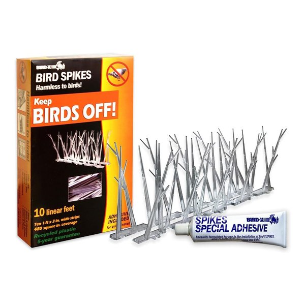 Bird Repellent Spikes, 10 ft. L