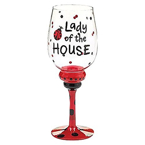 Burton and Burton Lady of The House Wine Glass Decor, 1 Count (Pack of 1), Multicolor