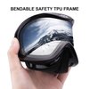 JULI Ski Goggle/Snow Snowboard Goggles for Men, Women & Youth - 100% UV Protection Anti-Fog Dual Lens(Black Frame+12% VLT Silver Len)
